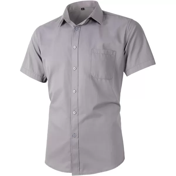 Beninos Mens Short Sleeve Dress ShirtGrey