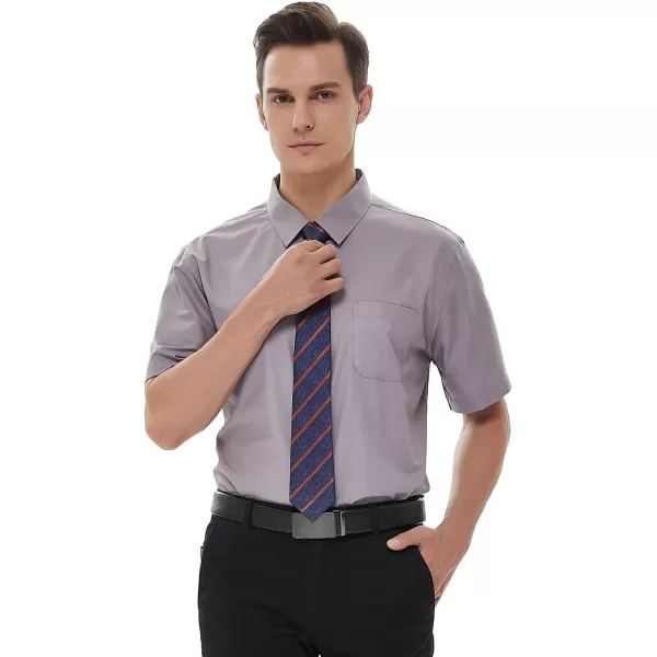 Beninos Mens Short Sleeve Dress ShirtGrey