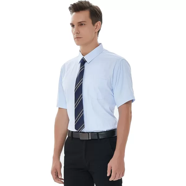 Beninos Mens Short Sleeve Dress ShirtLight Blue