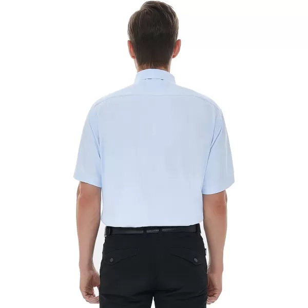 Beninos Mens Short Sleeve Dress ShirtLight Blue