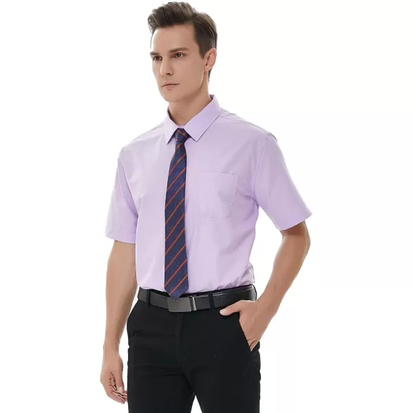 Beninos Mens Short Sleeve Dress ShirtPurple