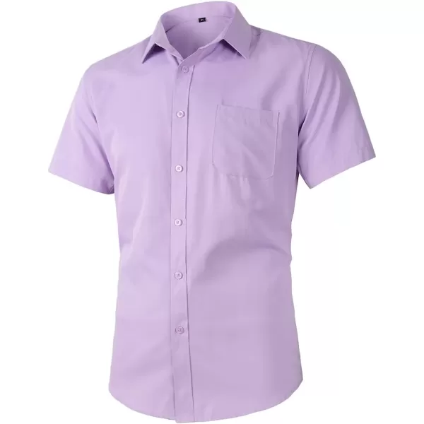 Beninos Mens Short Sleeve Dress ShirtPurple