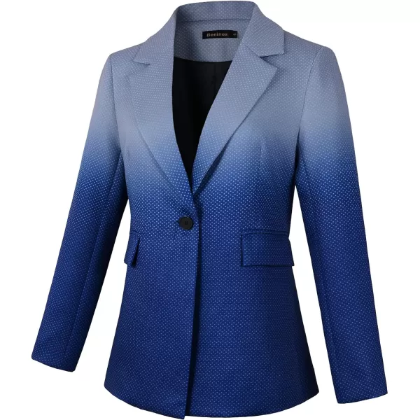 Beninos Womens Blazers Casual One Button Blazer JacketBlue