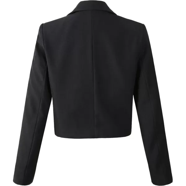 Beninos Womens Casual Blazers Open Front Crop Blazer JacketBlack