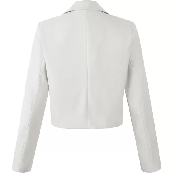 Beninos Womens Casual Blazers Open Front Crop Blazer JacketWhite