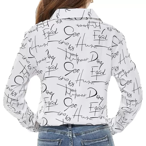 Beninos Womens Casual Blouses Long Sleeve Button Down Shirt111 White