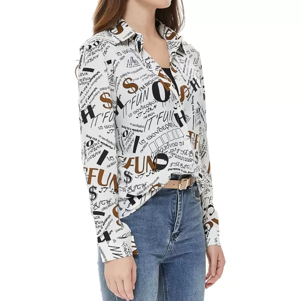 Beninos Womens Casual Blouses Long Sleeve Button Down Shirt20610062