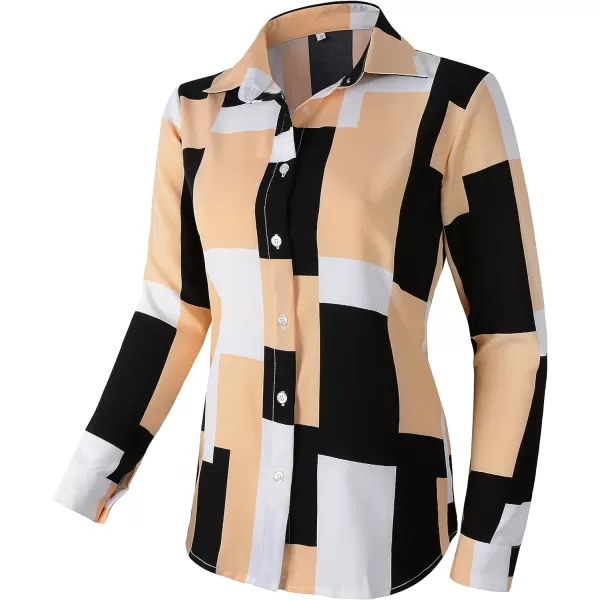 Beninos Womens Casual Blouses Long Sleeve Button Down Shirt8681