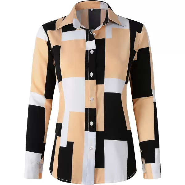 Beninos Womens Casual Blouses Long Sleeve Button Down Shirt8681