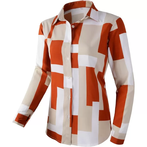 Beninos Womens Casual Blouses Long Sleeve Button Down Shirt8682