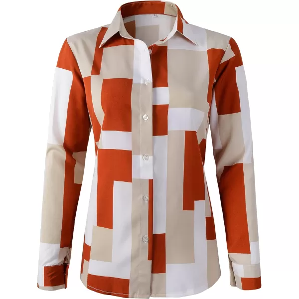 Beninos Womens Casual Blouses Long Sleeve Button Down Shirt8682