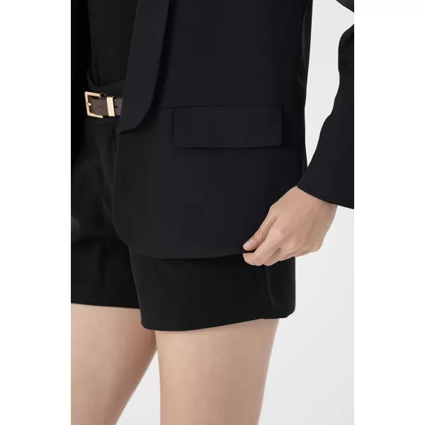 Beninos Womens Casual Long Sleeve Blazer Jackets with No ButtonBlack