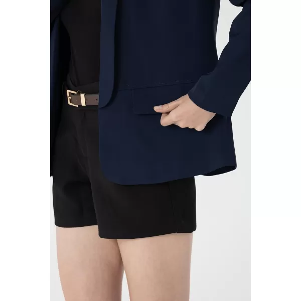 Beninos Womens Casual Long Sleeve Blazer Jackets with No ButtonNavy