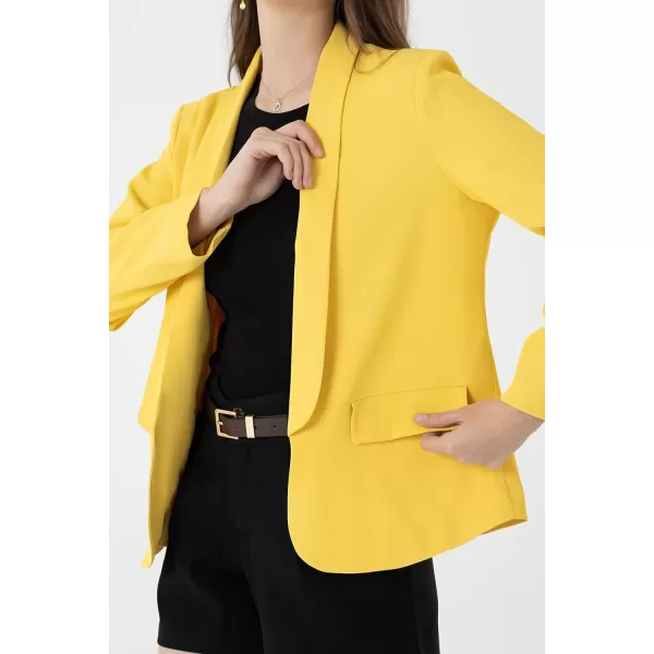 Beninos Womens Casual Long Sleeve Blazer Jackets with No ButtonYellow