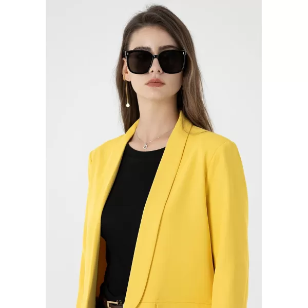 Beninos Womens Casual Long Sleeve Blazer Jackets with No ButtonYellow