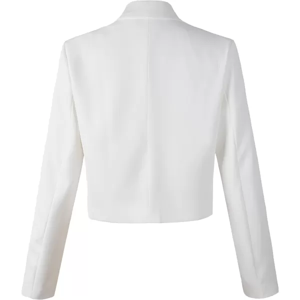 Beninos Womens Double Breasted Crop Blazer JacketsWhite