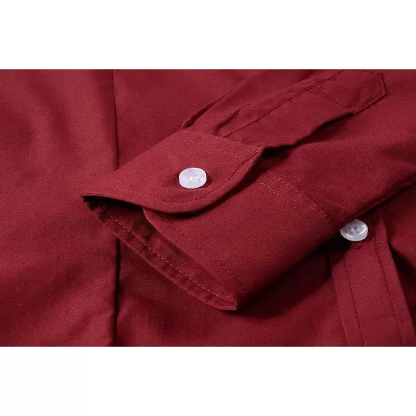 Beninos Womens Formal Work Wear White Simple ShirtBurgundy