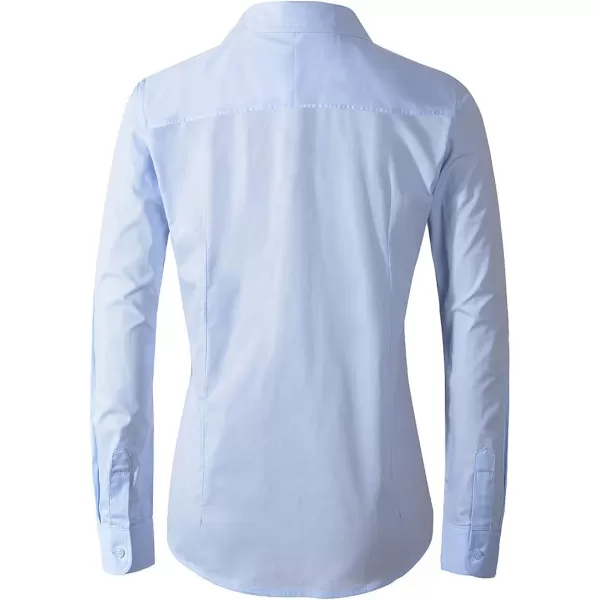 Beninos Womens Formal Work Wear White Simple ShirtLight Blue