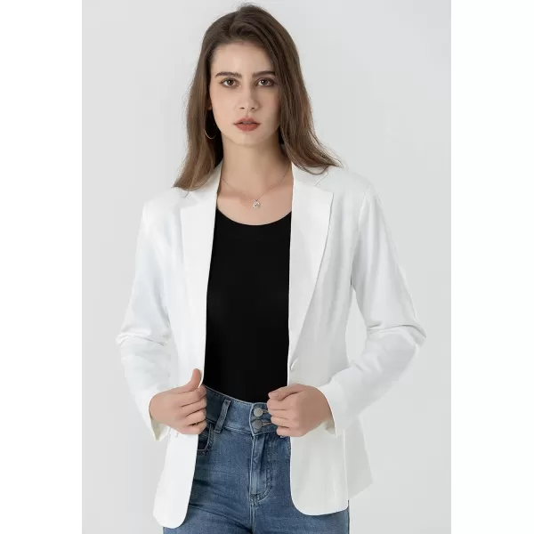 Beninos Womens One Button Blazer Lightweight Office Work Suit JacketWhite