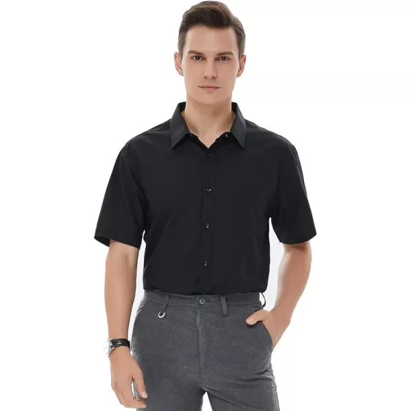 Beninos Mens Short Sleeve Dress ShirtBlack