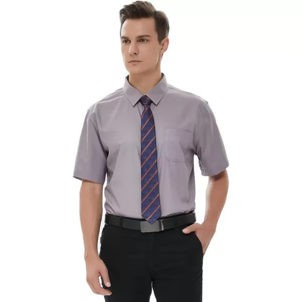 Beninos Mens Short Sleeve Dress ShirtGrey