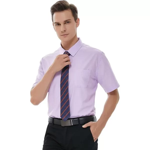 Beninos Mens Short Sleeve Dress ShirtPurple