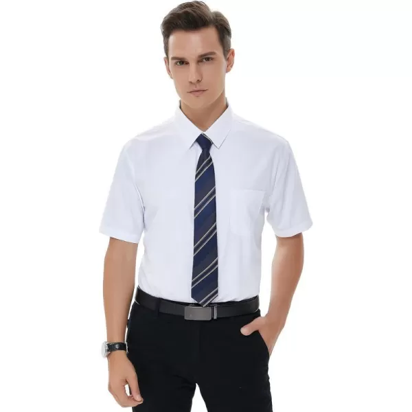 Beninos Mens Short Sleeve Dress ShirtWhite