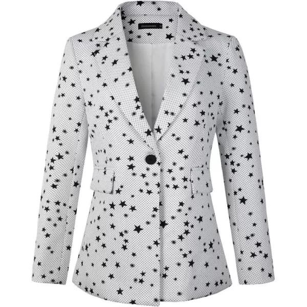 Beninos Womens Blazers Casual One Button Blazer JacketWhite