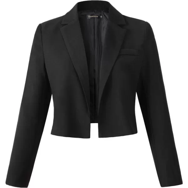 Beninos Womens Casual Blazers Open Front Crop Blazer JacketBlack