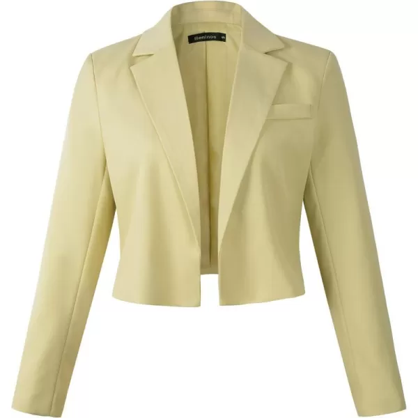 Beninos Womens Casual Blazers Open Front Crop Blazer JacketGreen