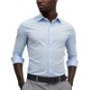 imageBeninos Mens Dress Shirts Casual Long Sleeve Button Down ShirtLight Blue