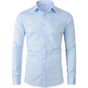 imageBeninos Mens Dress Shirts Casual Long Sleeve Button Down ShirtLight Blue