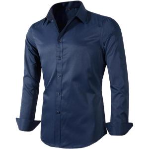 imageBeninos Mens Dress Shirts Casual Long Sleeve Button Down ShirtNavy