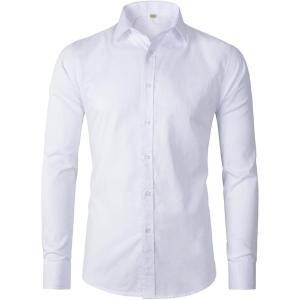 imageBeninos Mens Dress Shirts Casual Long Sleeve Button Down ShirtWhite