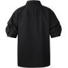 imageBeninos Dressy Casual Tops Business Work Blouses Short Sleeve White Collared V Neck TshirtBlack