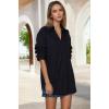 imageBeninos Dressy Casual Tops Business Work Blouses Short Sleeve White Collared V Neck TshirtBlack