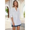 imageBeninos Dressy Casual Tops Business Work Blouses Short Sleeve White Collared V Neck TshirtWhite