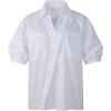 imageBeninos Dressy Casual Tops Business Work Blouses Short Sleeve White Collared V Neck TshirtWhite