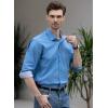 imageBeninos Mens Casual Long Sleeve Stretch Dress Shirt WrinkleFree Slim Fit Button Down ShirtsBlue