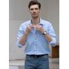 imageBeninos Mens Casual Long Sleeve Stretch Dress Shirt WrinkleFree Slim Fit Button Down ShirtsLight Blue