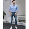 imageBeninos Mens Casual Long Sleeve Stretch Dress Shirt WrinkleFree Slim Fit Button Down ShirtsLight Blue