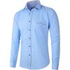 imageBeninos Mens Casual Long Sleeve Stretch Dress Shirt WrinkleFree Slim Fit Button Down ShirtsLight Blue