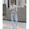 imageBeninos Mens Dress Shirts Solid Long Sleeve Texture Formal Shirt Business Casual Button Down ShirtsBgrey