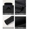 imageBeninos Mens Dress Shirts Solid Long Sleeve Texture Formal Shirt Business Casual Button Down ShirtsBlack
