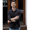 imageBeninos Mens Dress Shirts Solid Long Sleeve Texture Formal Shirt Business Casual Button Down ShirtsBlack