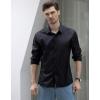 imageBeninos Mens Dress Shirts Solid Long Sleeve Texture Formal Shirt Business Casual Button Down ShirtsBlack No Texture