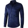 imageBeninos Mens Dress Shirts Solid Long Sleeve Texture Formal Shirt Business Casual Button Down ShirtsBnavy