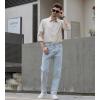 imageBeninos Mens Dress Shirts Solid Long Sleeve Texture Formal Shirt Business Casual Button Down ShirtsKhaki No Texture