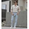 imageBeninos Mens Dress Shirts Solid Long Sleeve Texture Formal Shirt Business Casual Button Down ShirtsKhaki No Texture