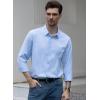 imageBeninos Mens Dress Shirts Solid Long Sleeve Texture Formal Shirt Business Casual Button Down ShirtsLight Blue